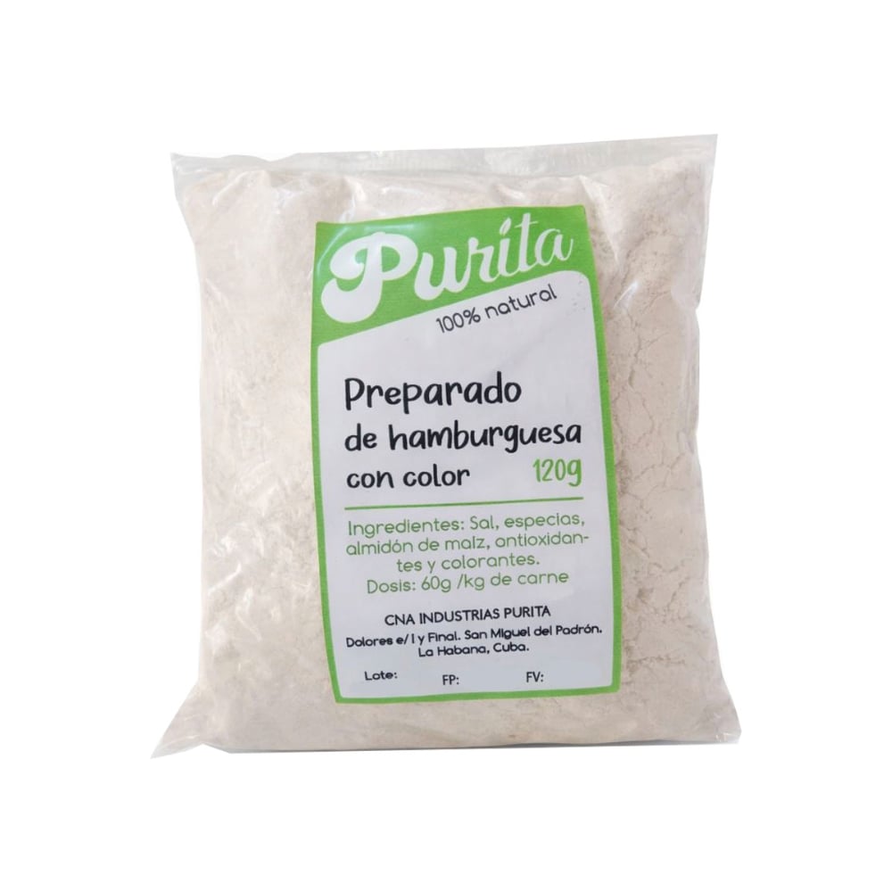 Preparado de hamburguesa con color Purita (120 g / 4.23 oz) - Imagen 1