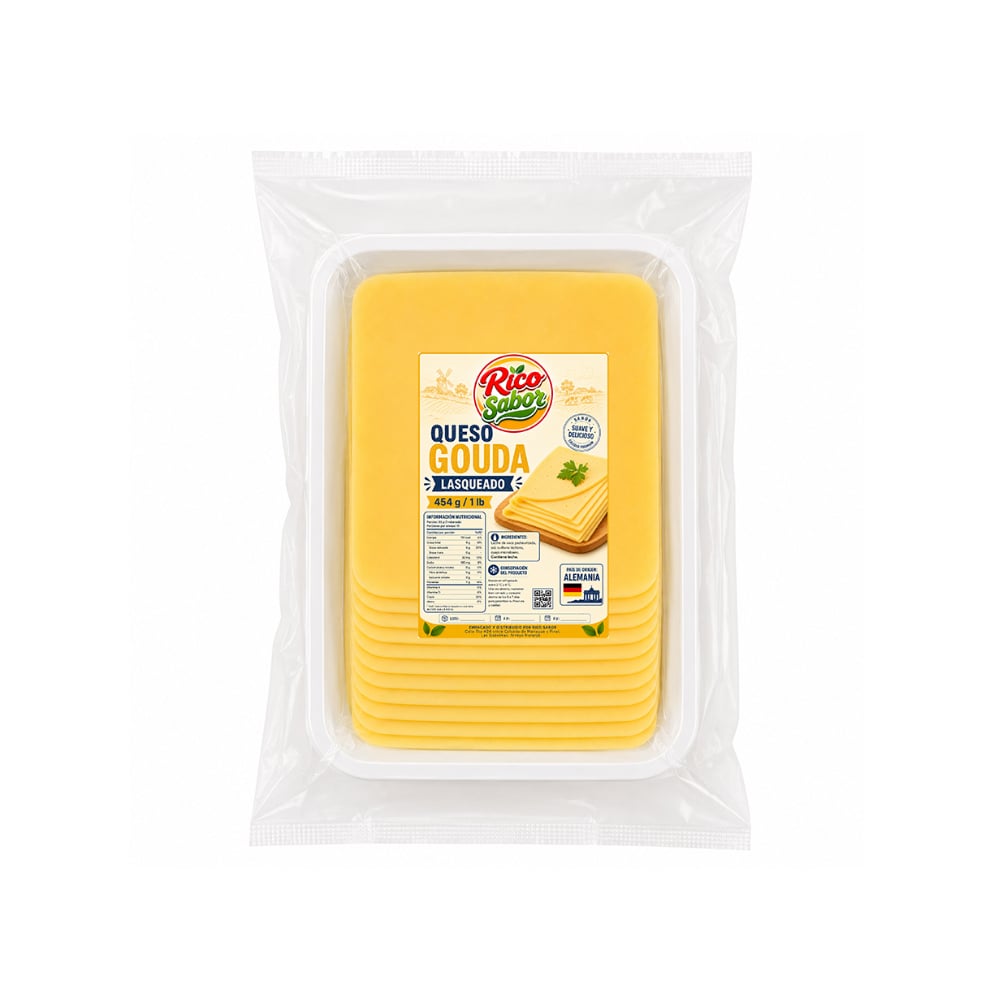Queso gouda lasqueado Rico Sabor (454 g / 1 lb) - Imagen 1