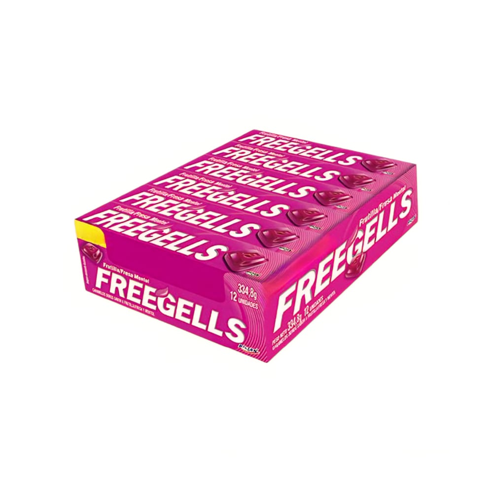 Caramelos duros sabor a fresa y mentol Freegells (334.8 g / 11.80 oz) - Imagen 1