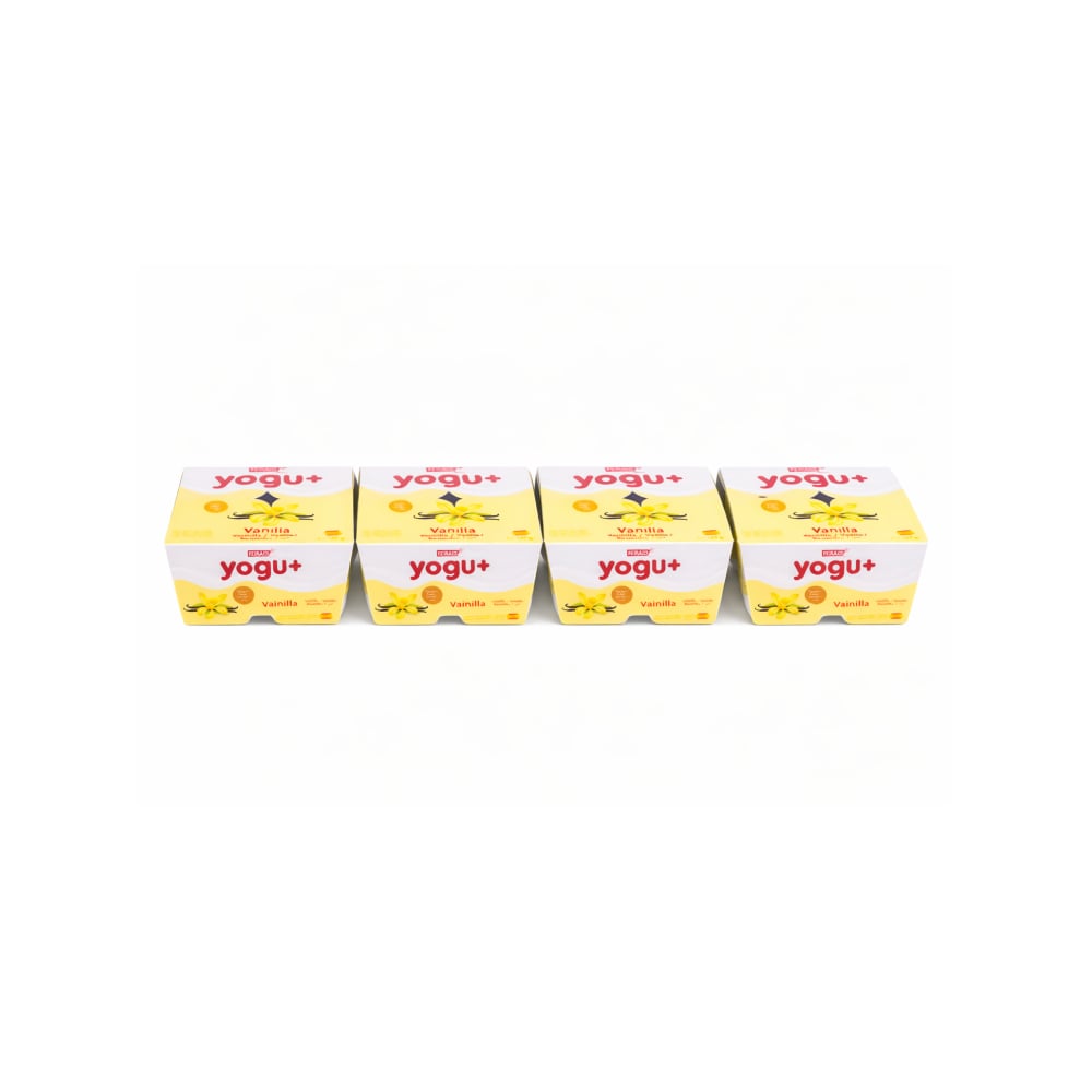 Yogur pasteurizado sabor a vainilla Yogu+ Feiraco (16 x 125 g / 4.40 oz) - Imagen 1