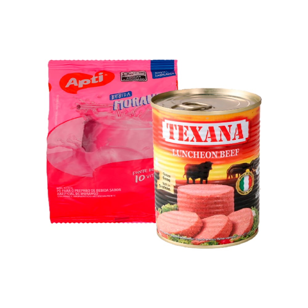 Fresa en polvo instantánea con vitaminas + Carne de res enlatada tipo spam - Imagen 1
