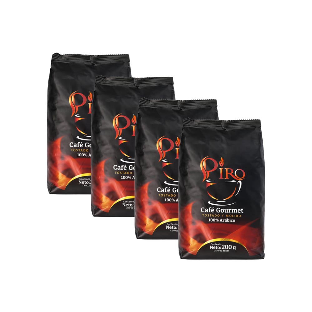 Café gourmet tostado y molido Píro (4 x 200 g / 7.05 oz) - Imagen 1