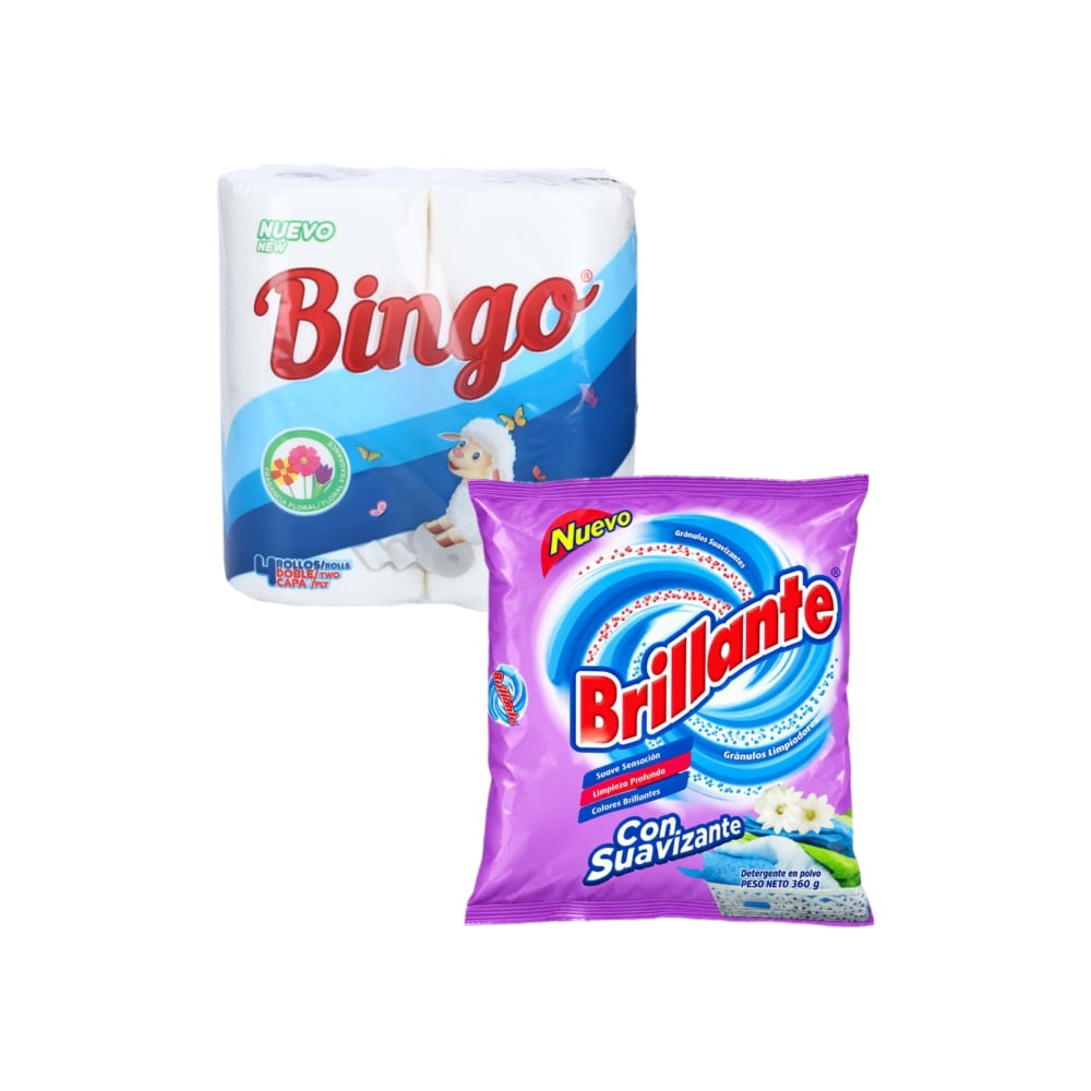 Papel higiénico doble hoja perfumado + Detergente en polvo con suavizante - Imagen 1