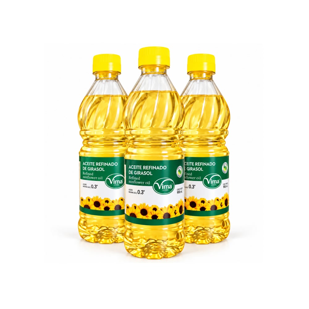 Aceite refinado de girasol Vima Foods (3 x 700 ml) - Imagen 1