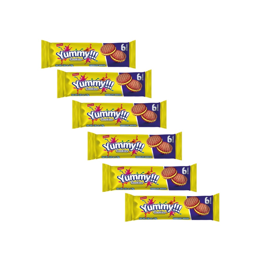 Galletas sándwich de choco rellenas de crema sabor a plátano Delizola (6 x 35 g / 1.23 oz) - Imagen 1