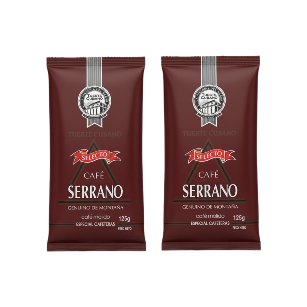 Café molido tueste cubano Serrano (2 x 125 g) - Imagen 1