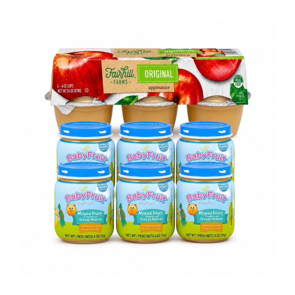 Compotas de manzana y frutas mixtas (12 x 113 g / 4 oz) - Imagen 1