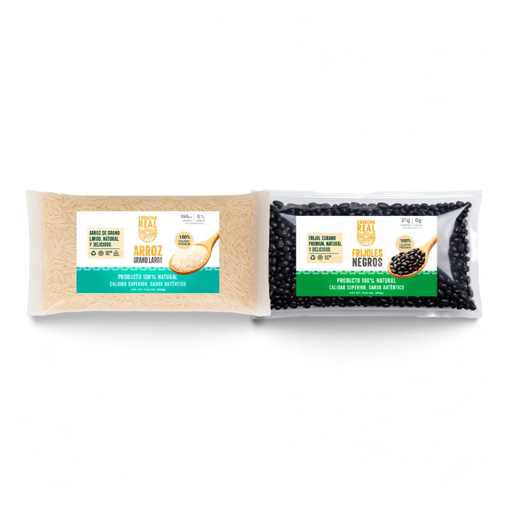 Combo de granos y legumbres Cosecha Real #6: Arroz de grano largo + Frijoles negros - Imagen 1