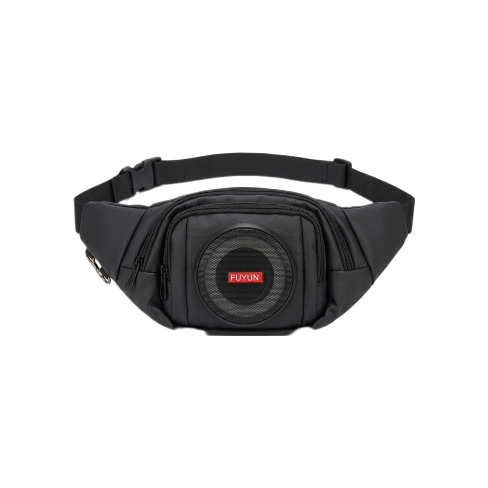 Cangurera riñonera negra con bocina bluetooth integrada FUYHX - Imagen 1