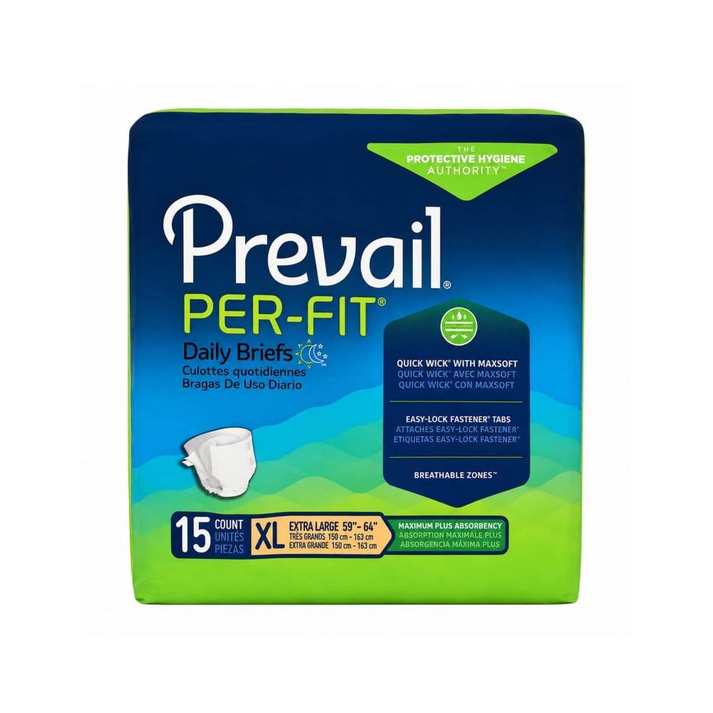 Pañales desechables para adultos talla XL Prevail PER-FIT (15 U) - Imagen 1