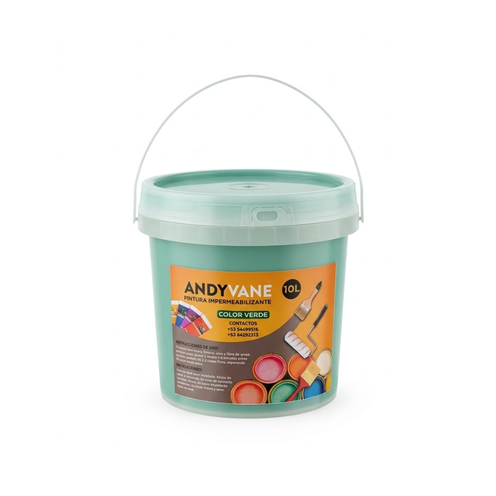 Pintura impermeabilizante color verde Andyvane (10 L) - Imagen 1