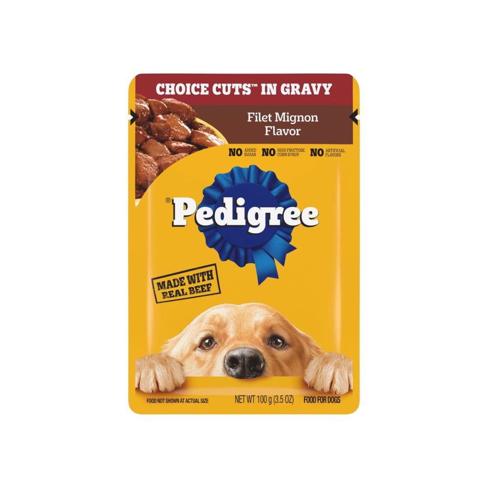 Alimento para perros cortes selectos en salsa sabor filet mignon Pedigree (100 g / 3.5 oz) - Imagen 1