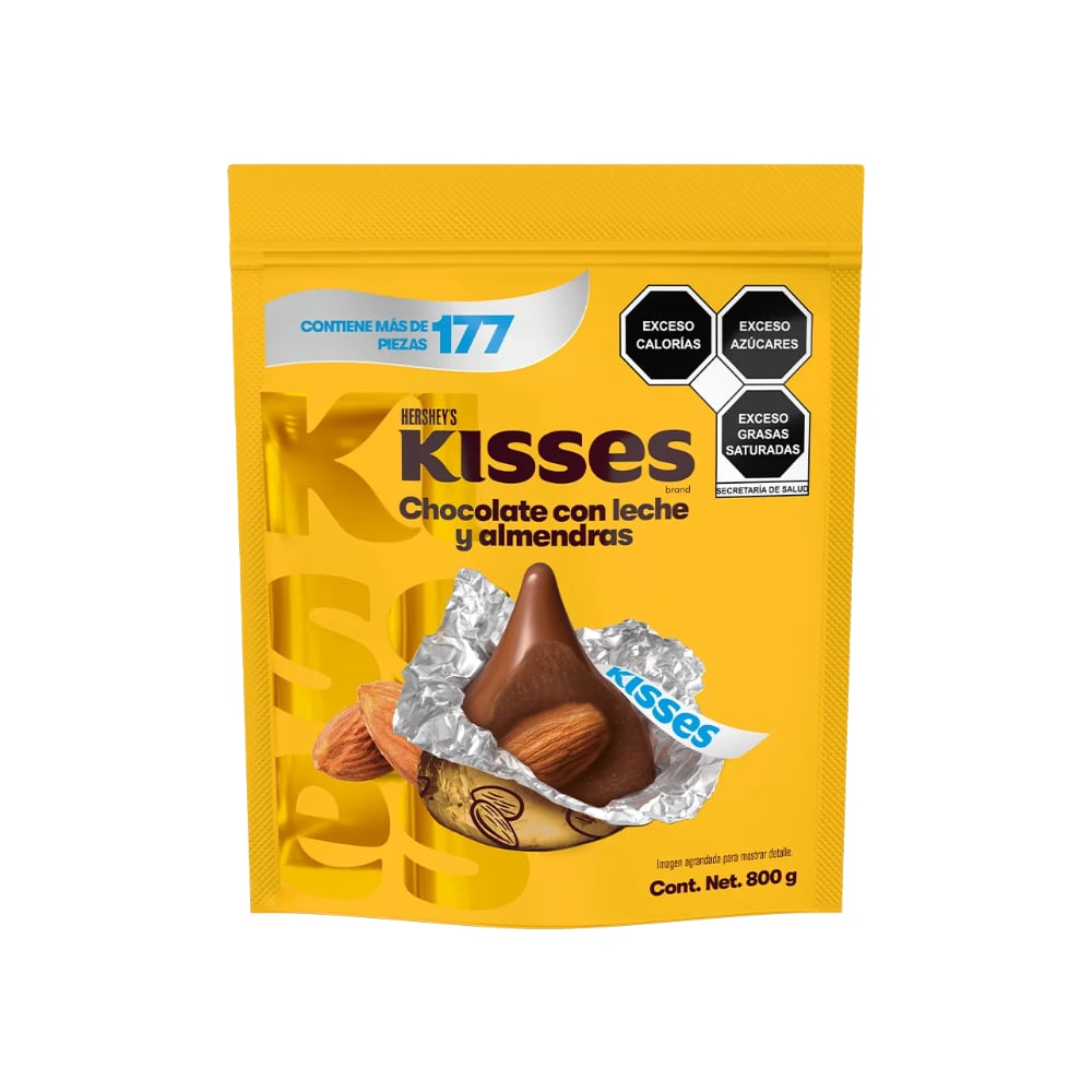 Chocolate con leche y almendras Hershey's Kisses (800 g / 1.76 lb) - Imagen 1