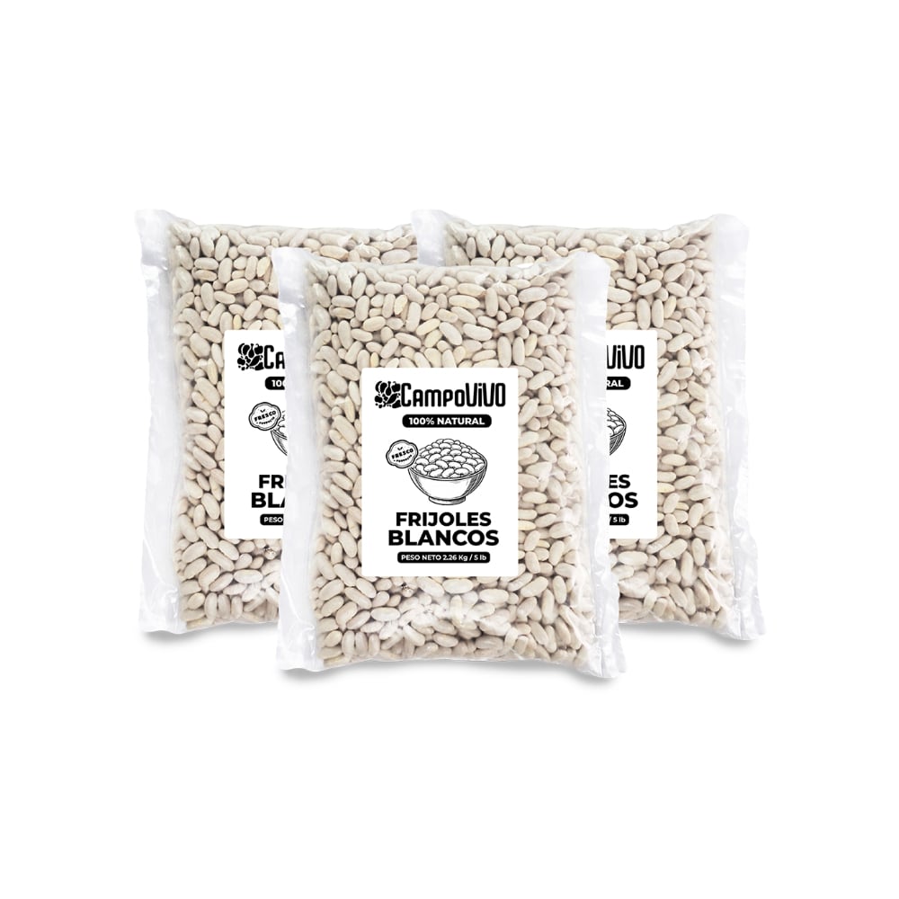 Frijoles blancos Campo Vivo (3 x 2.26 kg / 5 lb) - Imagen 1