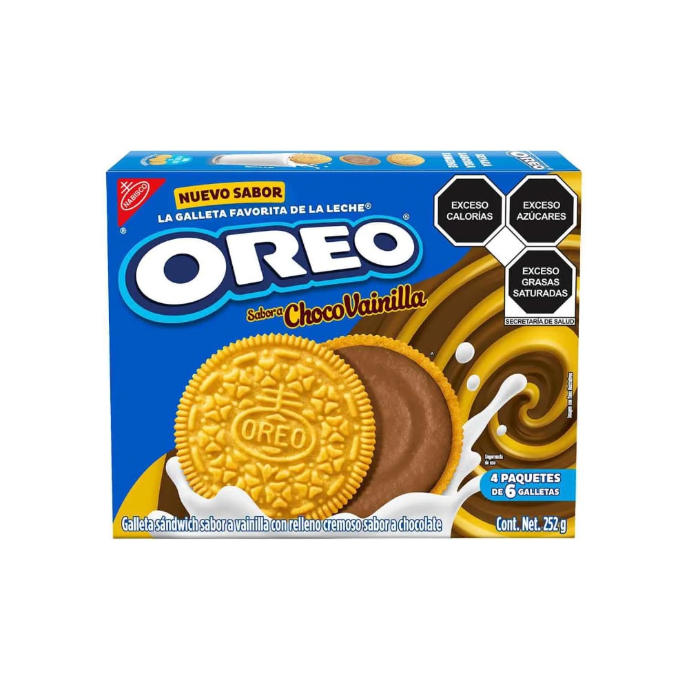 Galleta sándwich sabor a vainilla con relleno cremoso sabor a chocolate Oreo (252 g / 8.89 oz) - Imagen 1