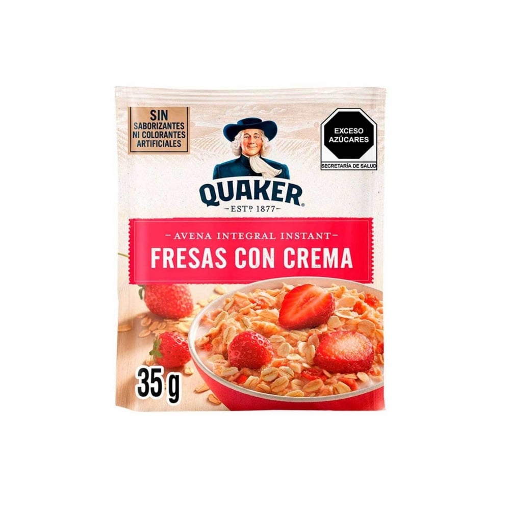 Avena integral sabor a fresa con crema Quaker (35 g / 1.23 oz) - Imagen 1