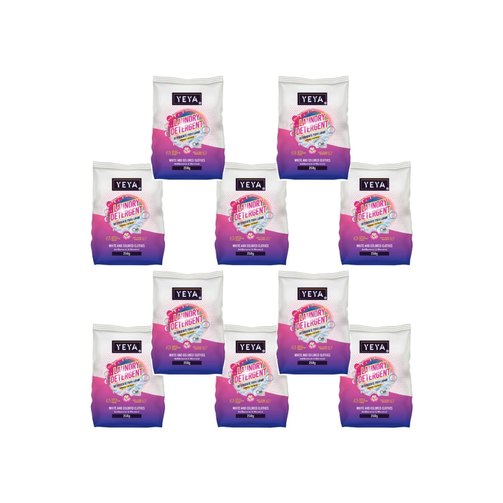 Detergente en polvo con aroma a flores YEYA (10 x 250 g / 8.8 oz) - Imagen 1
