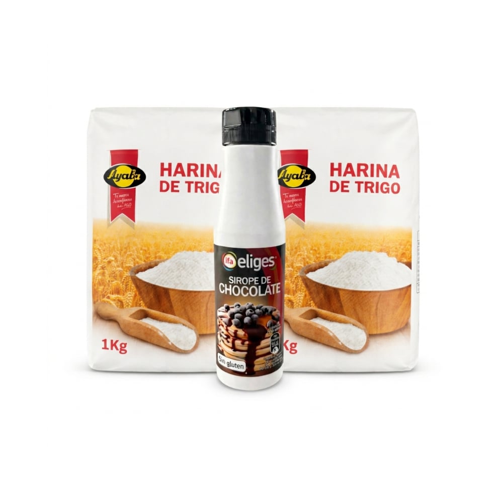 Harina de trigo + sirope de chocolate - Imagen 1