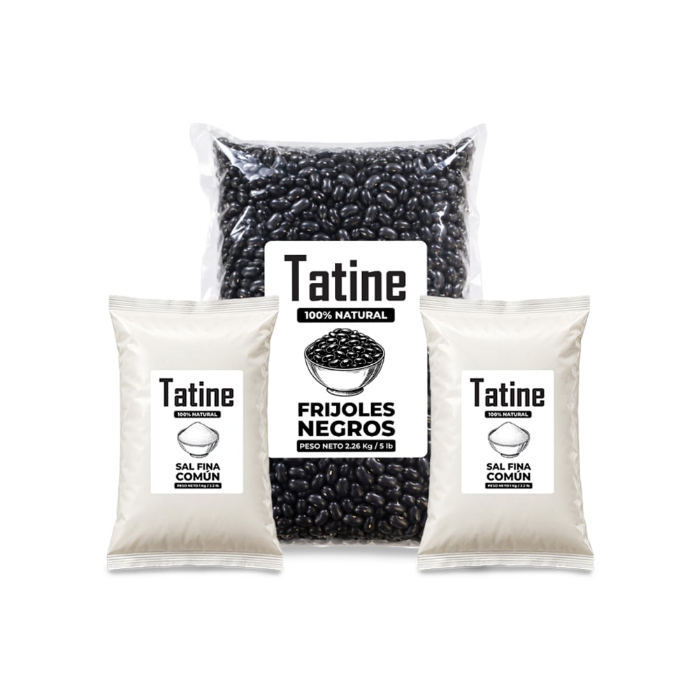 Combo básico Tatine #3: Frijoles negros Tatine + Sal fina común Tatine - Imagen 1