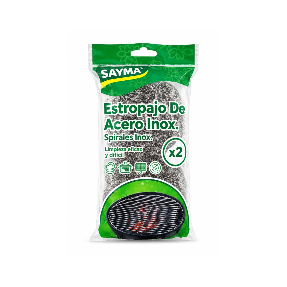 Estropajo de acero inoxidable para limpieza difícil Sayma (2 U) - Imagen 1