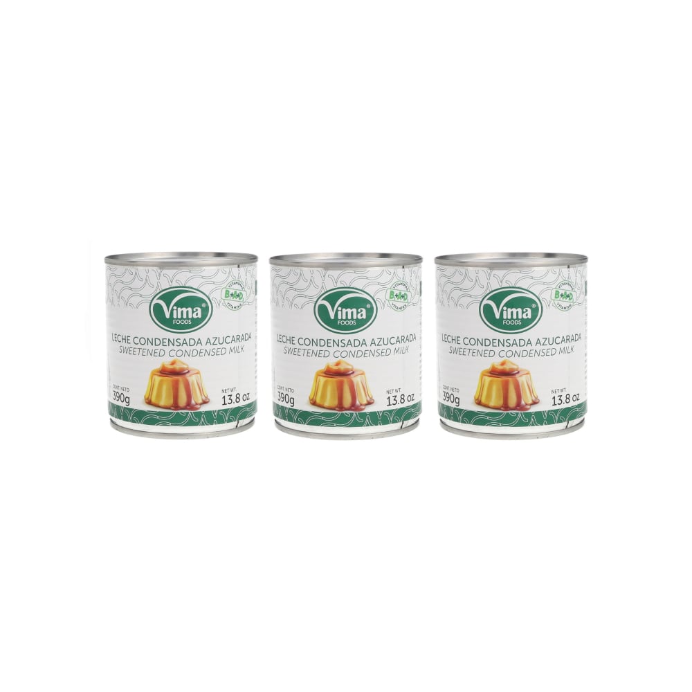 Leche condensada azucarada Vima Foods (3 x 390 g / 13.8 oz) - Imagen 1