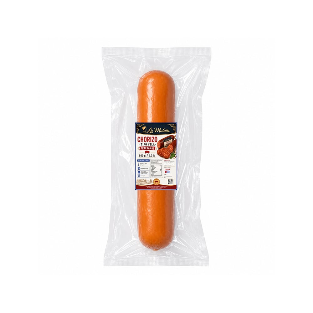 Chorizo tipo Vela artesanal La Mulata (600 g / 1.3 lb) - Imagen 1