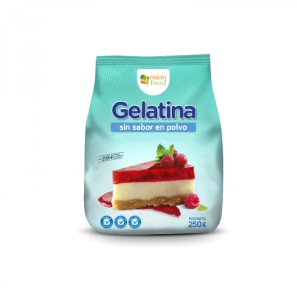 Gelatina sin sabor en polvo Macro Food (250 g / 8.81 oz) - Imagen 1