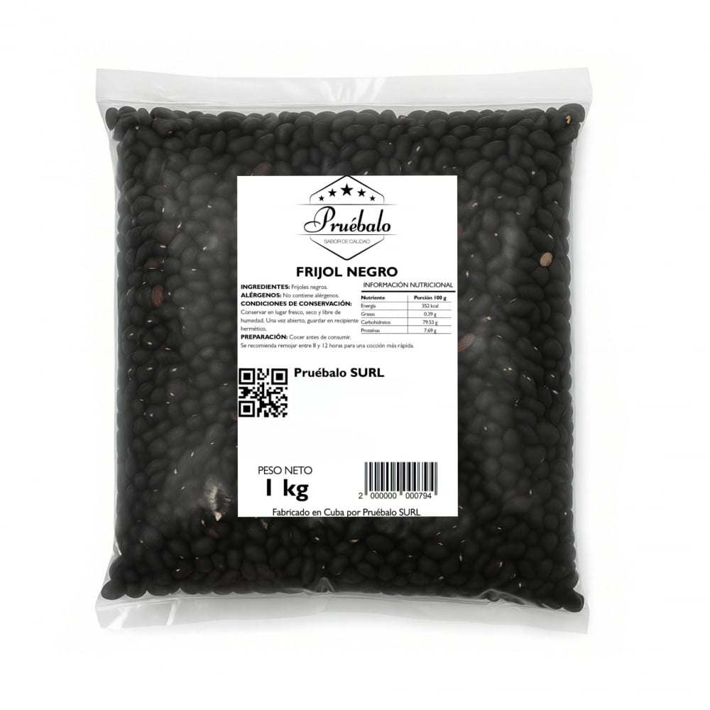 Frijol negro Pruébalo (1 kg / 2.2 lb) - Imagen 1
