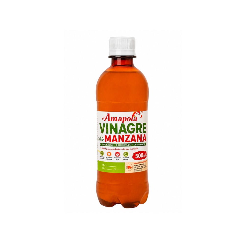 Vinagre de manzana Amapola (500 ml) - Imagen 1