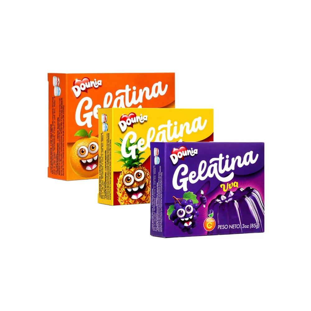 Combo Gelatinas Trio Frutal- Uva, Naranja y Piña - Imagen 1
