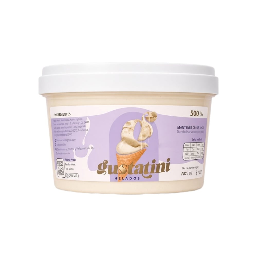 Helado de leche condensada Gustatini (500 ml) - Imagen 1