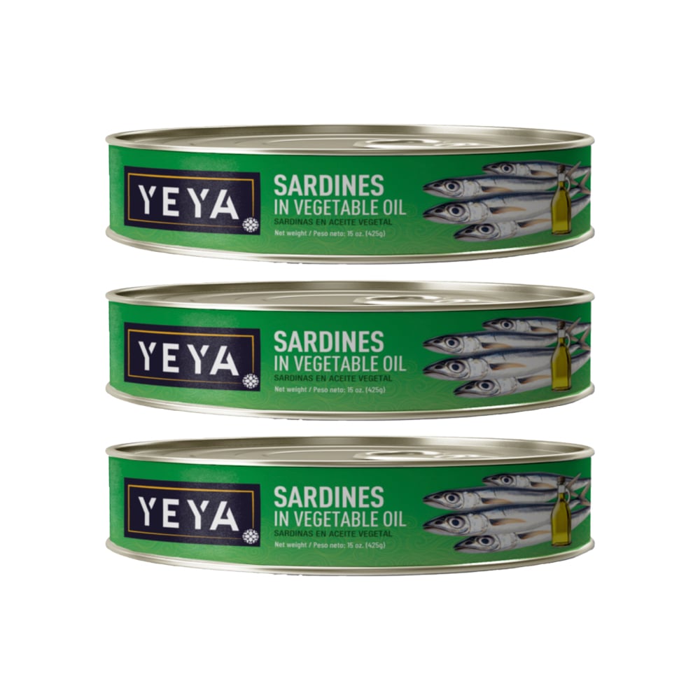Sardinas en aceite vegetal Yeya (3 x 425 g / 15 oz) - Imagen 1