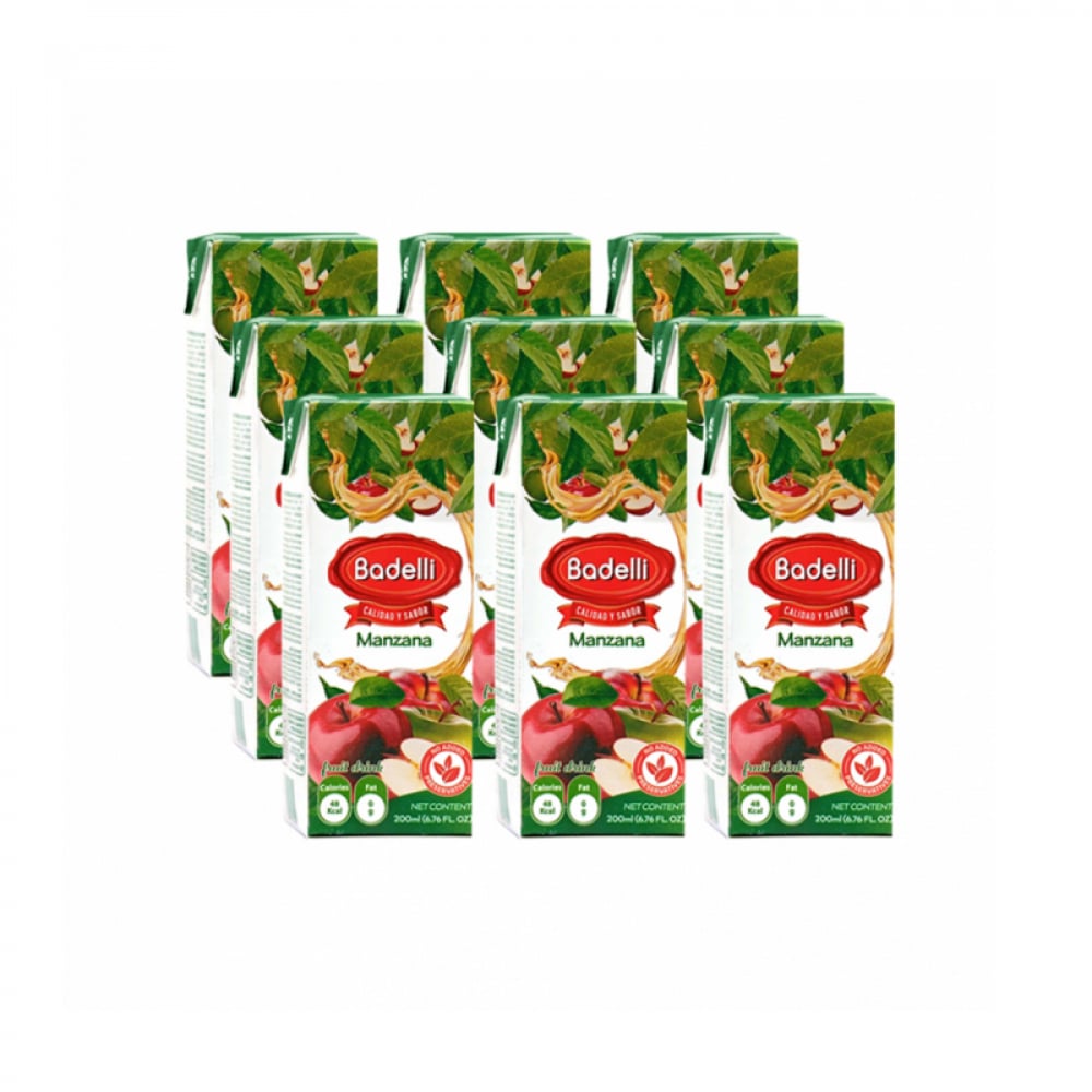 Jugo de manzana Badelli (9 x 200 ml / 6.76 oz fl) - Imagen 1