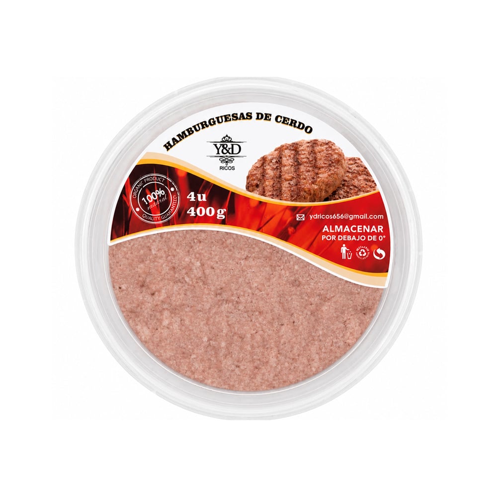 Hamburguesas de cerdo Y&D (400 g / 14.11 oz) - Imagen 1