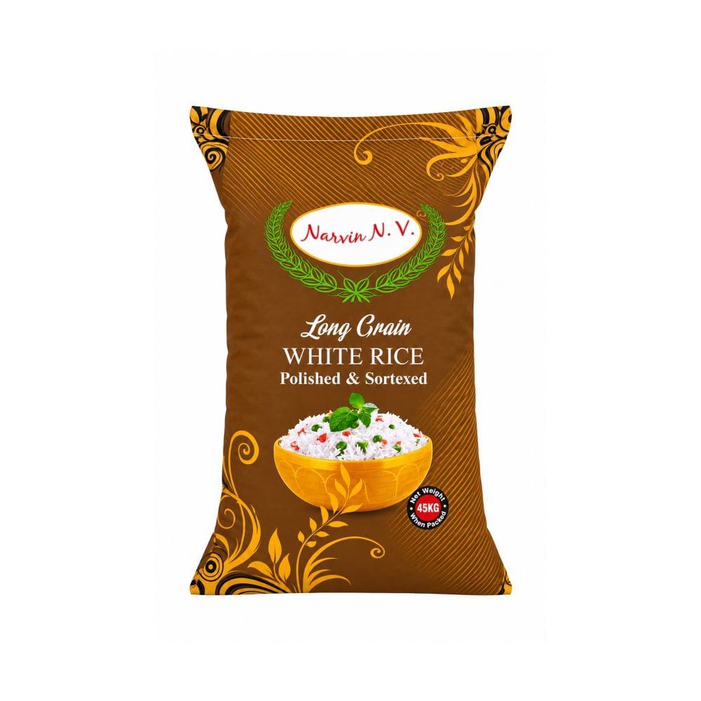 Arroz blanco de grano largo Narvin N. V. (45 kg / 100 lb) - Imagen 1