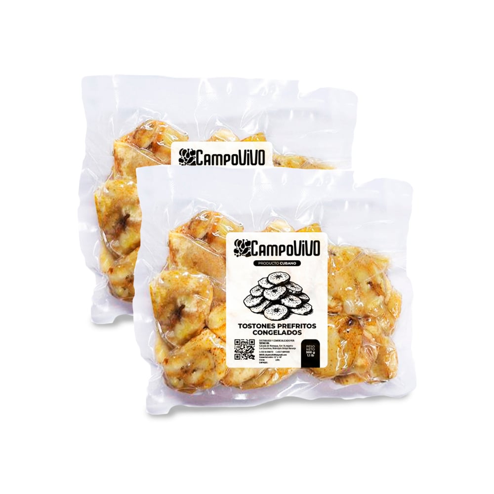 Tostones prefritos congelados Campo Vivo (2 x 500 g / 1.1 lb) - Imagen 1