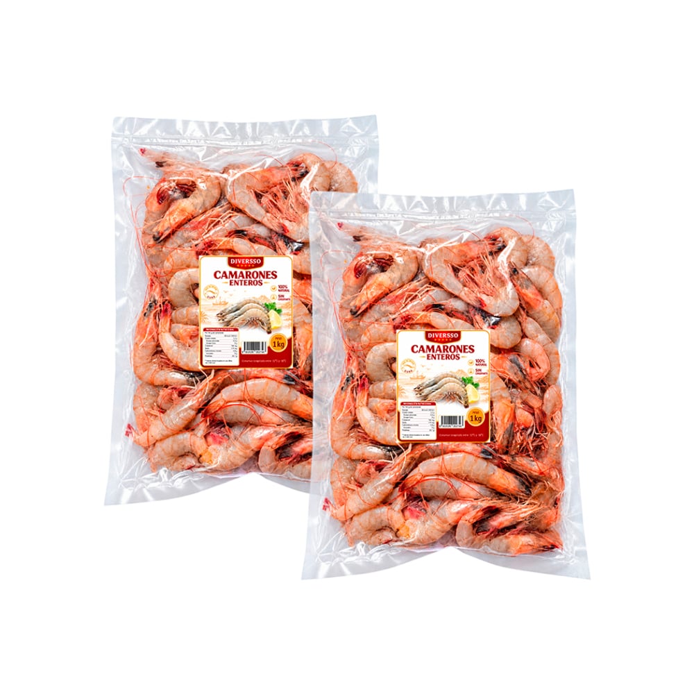 Camarones enteros Diversso (2 x 1 kg / 2.2 lb) - Imagen 1