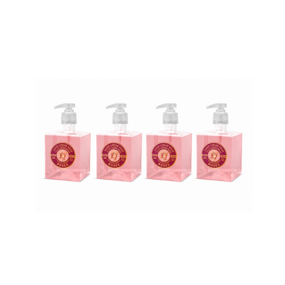 Jabón líquido de rosas para manos América Fresh (4 x 300 ml / 10.10 oz) - Imagen 1