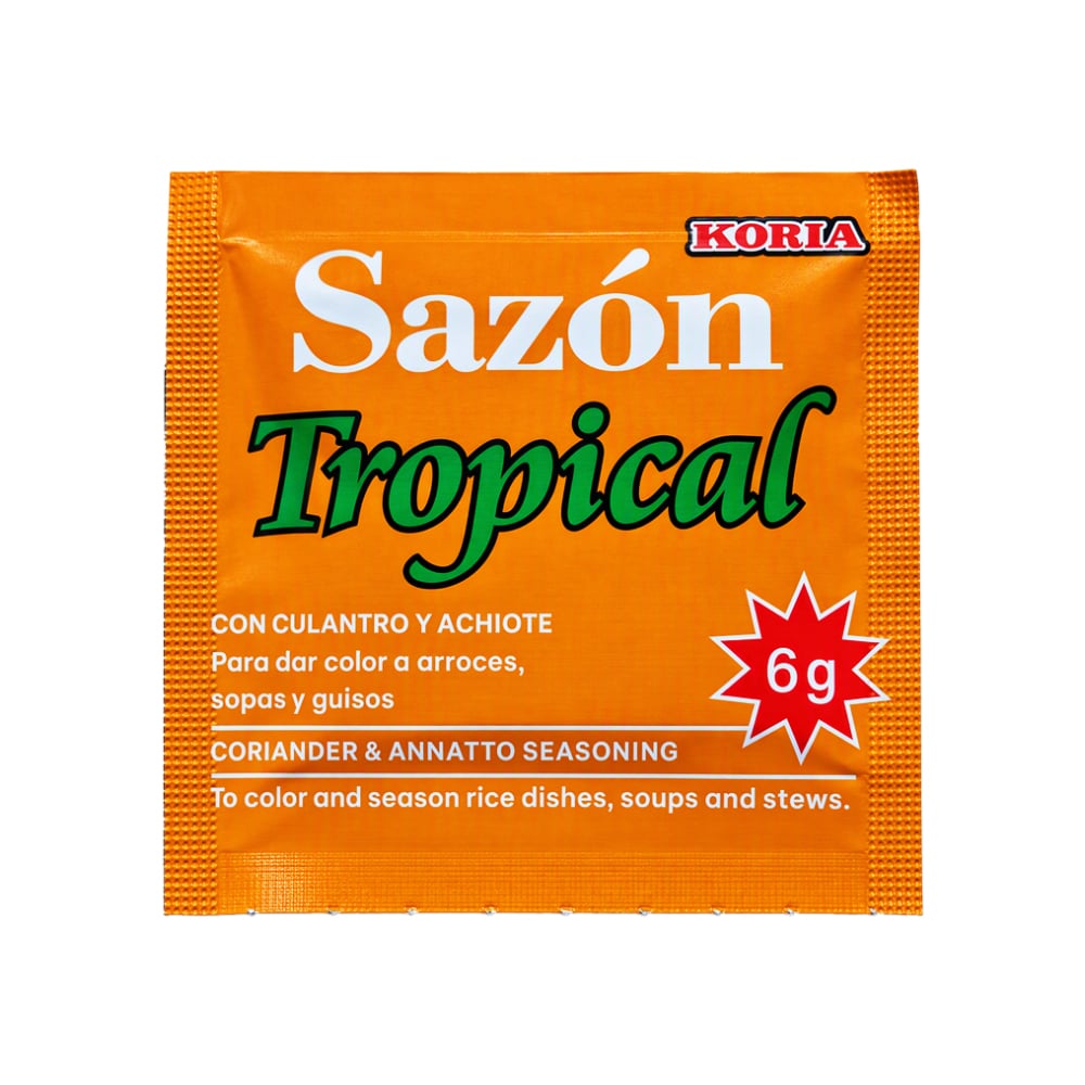 Sazón tropical con culantro y achiote Koria (6 g) - Imagen 1