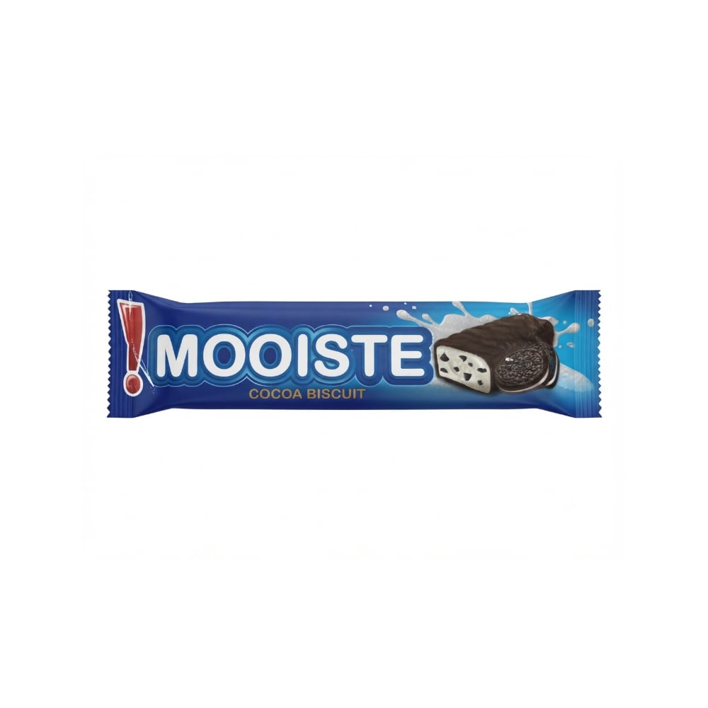 Barra de chocolate oscuro rellena de crema de leche y galletas Mooiste Akai (60 g / 2.11 oz) - Imagen 1
