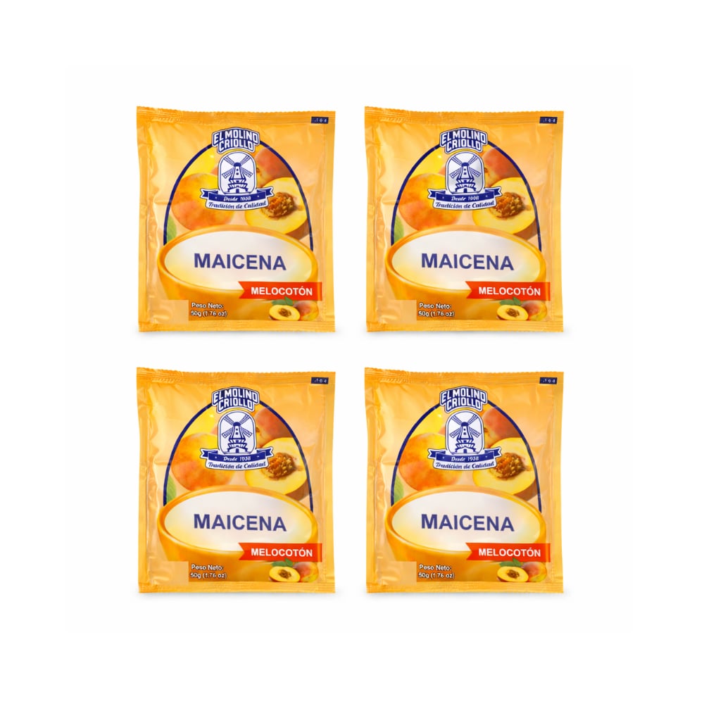 Maicena sabor melocotón El molino Criollo (4 x 50 g / 1.76 oz) - Imagen 1