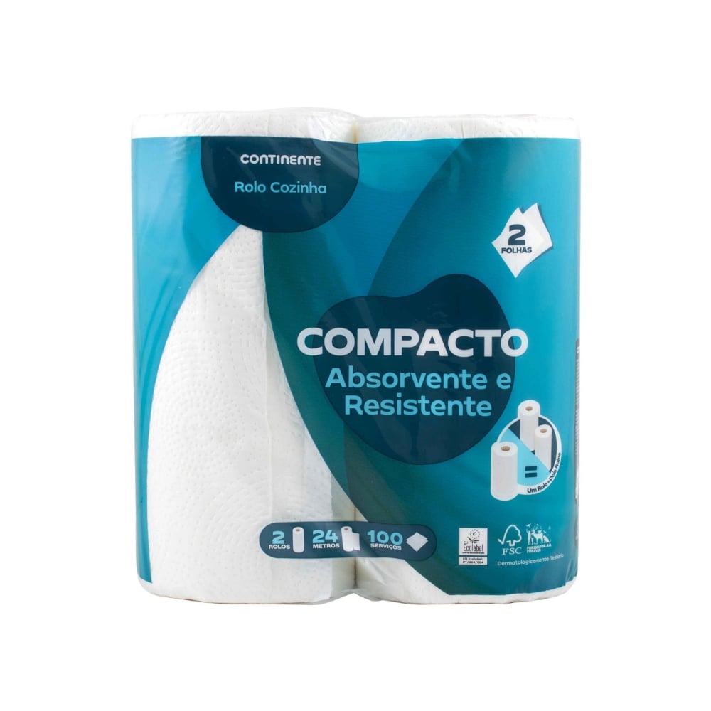 Rollo de cocina compacto de 2 capas Continente (2 rollos) - Imagen 1