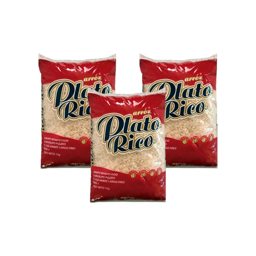 Arroz Plato Rico (3 x 1 kg / 2.2 lb) - Imagen 1