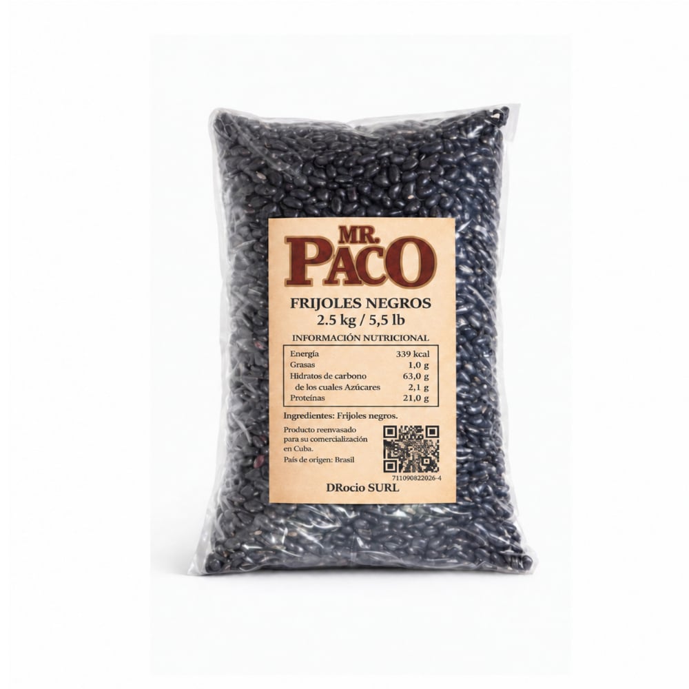 Frijoles negros Mr. Paco (2.5 kg / 5.5 lb) - Imagen 1