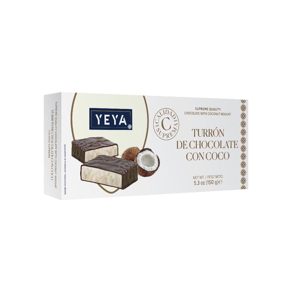 Turrón de chocolate con coco Calidad suprema YEYA (150 g / 5.3 oz) - Imagen 1