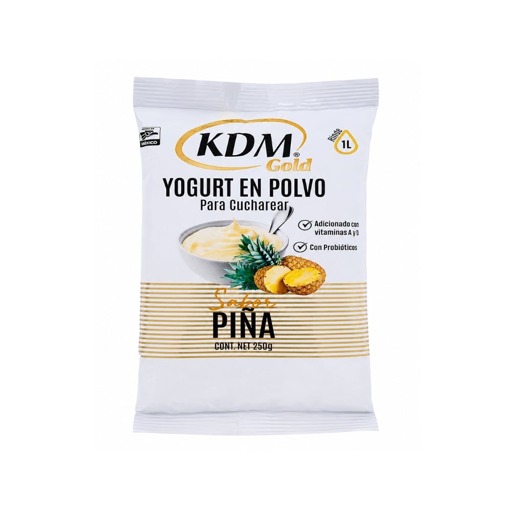Yogurt en polvo para cucharear sabor piña KDM Gold (250 g / 8.8 oz) - Imagen 1