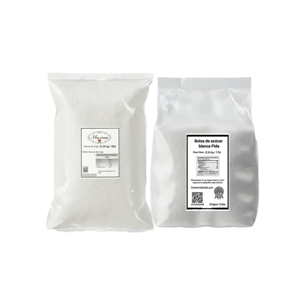 Harina de trigo Pida (2.26 kg / 5 lb) + Azúcar blanca Pida (2.26 kg / 5 lb) - Imagen 1