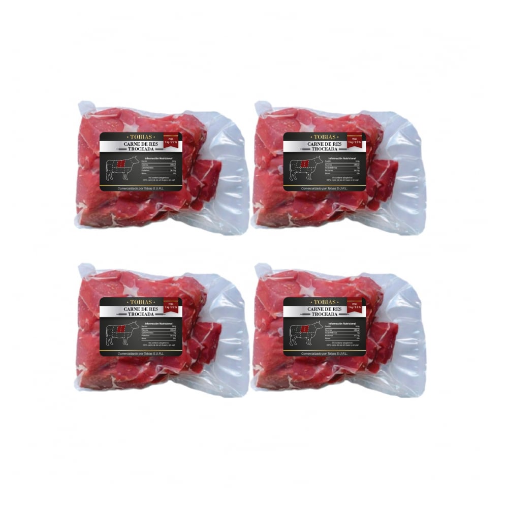 Carne de res troceada (4 x 1 kg / 2.2 lb) - Imagen 1