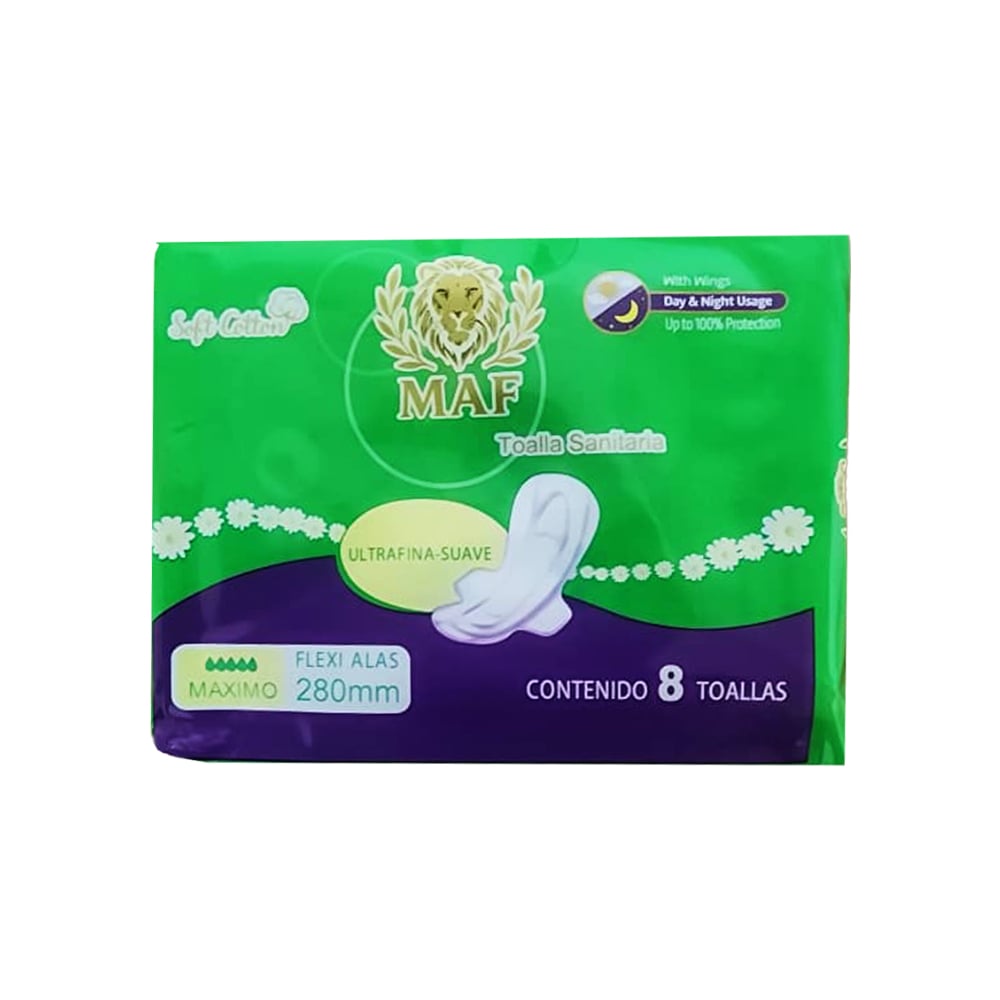 Almohadillas sanitarias con alas MAF (8 U) - Imagen 1