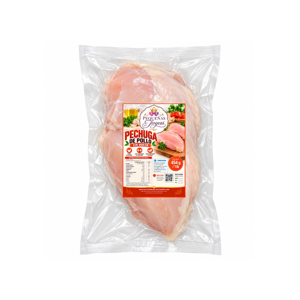 Pechuga de pollo sin hueso Pequeñas Joyas (454 g / 1 lb) - Imagen 1